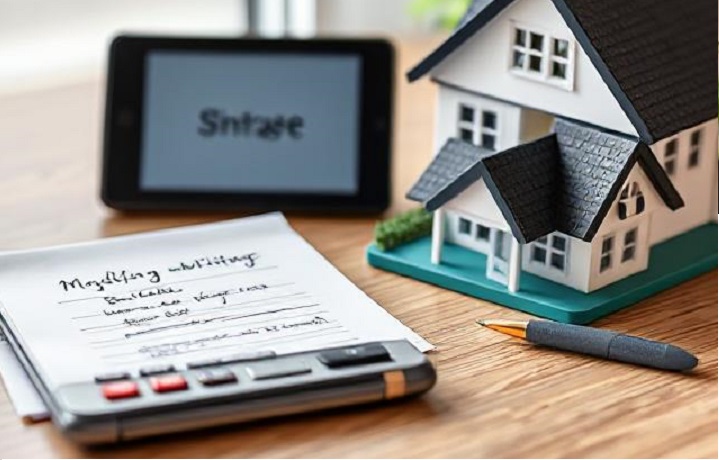 استیفای طلب از عین مرهونه ـ صلح آفرین|ماکت خانه در کنار قرارداد رهن روی میز