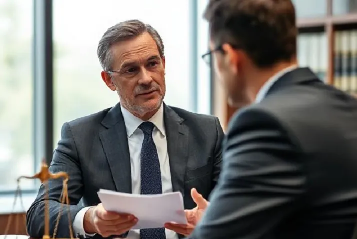 شرایط تحقق جرم نشراکاذیب ـ صلح آفرین| وکیلی در دفتر خود با فردی دیگر در حال بحث